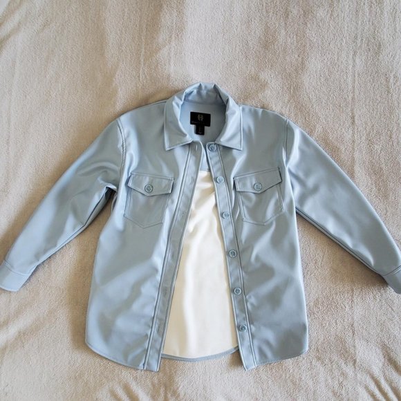 House of Harlow sky tone pleather jacket - Picture 2 of 3